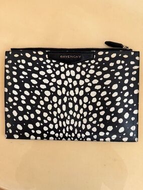 Givenchy Black & White Printed Zip Pouch